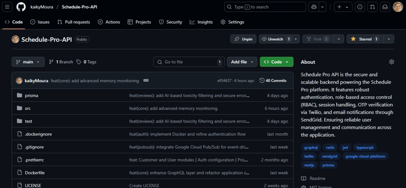 Preview do Schedule Pro API