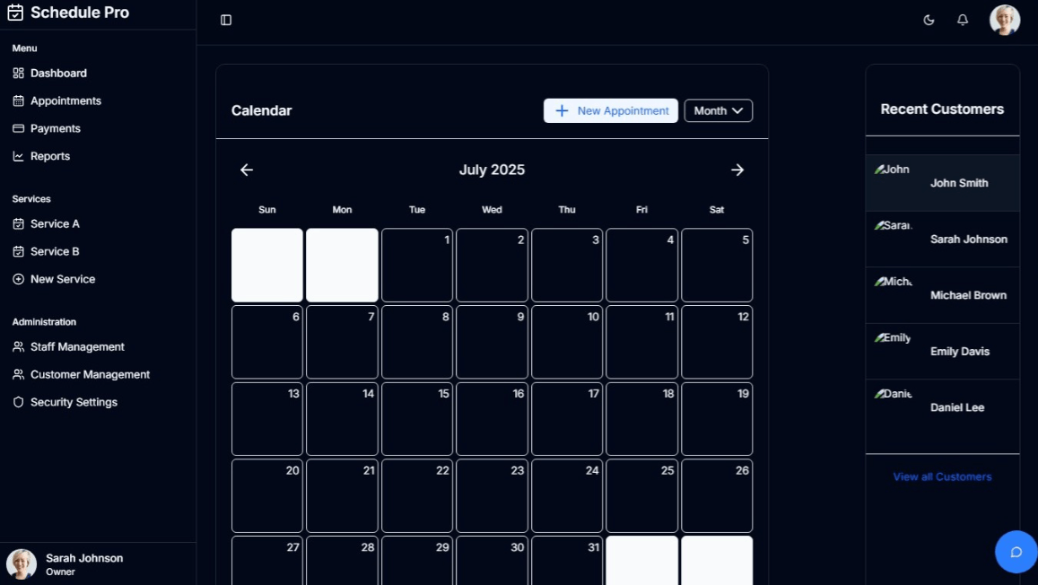 Preview do Schedule Pro