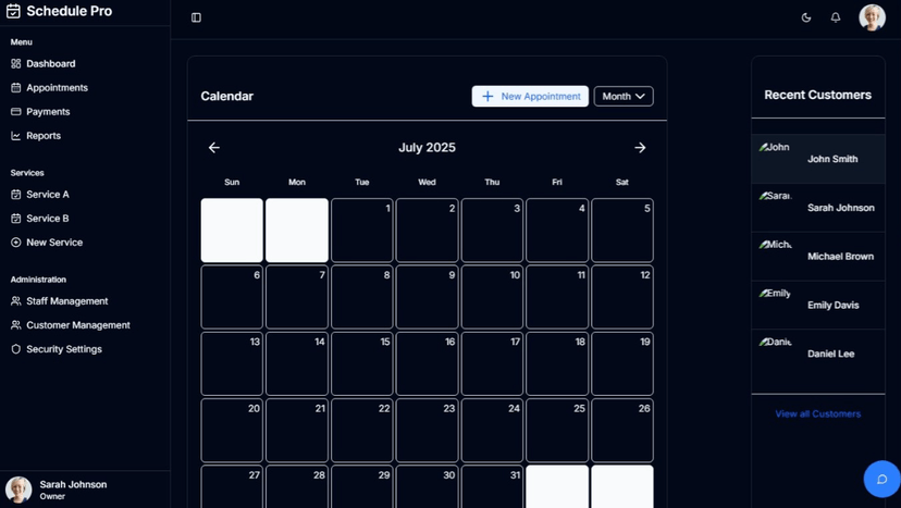 Preview do Schedule Pro